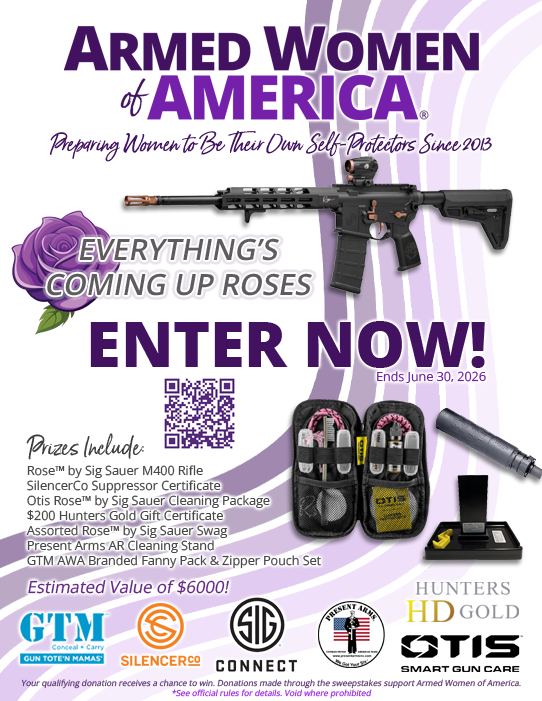 Images of purple rose, rifle, cleaning kit